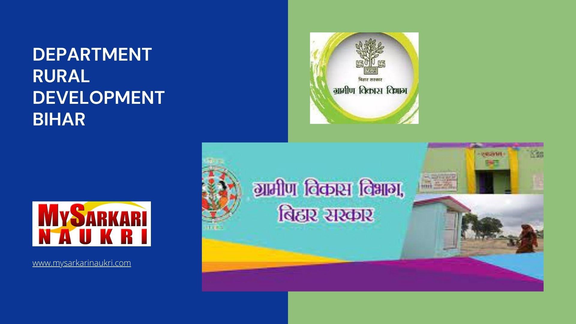 Department Rural Development Bihar Recruitment
