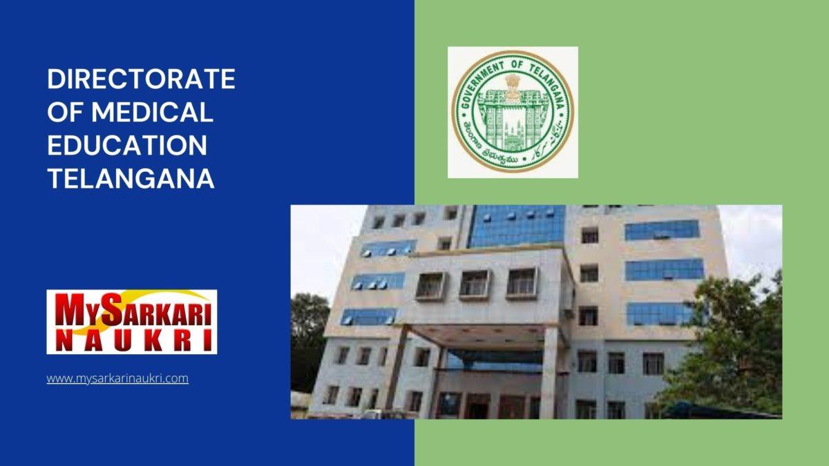 Directorate of Medical Education Telangana Recruitment