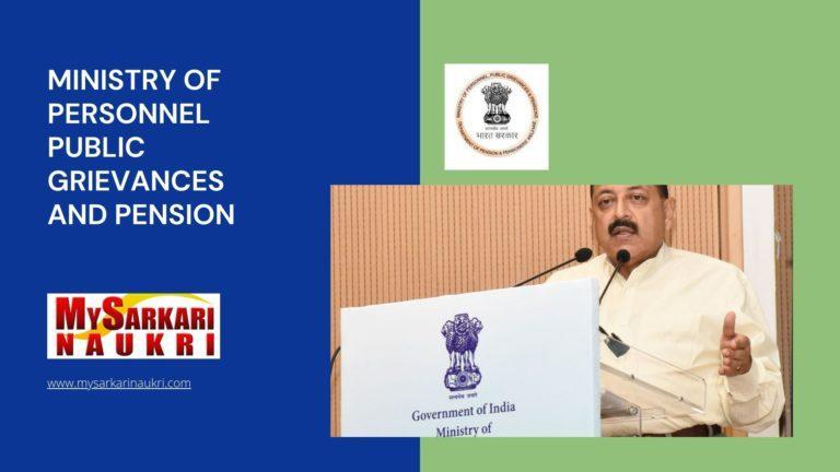 Ministry of Personnel Public Grievances and Pension Recruitment