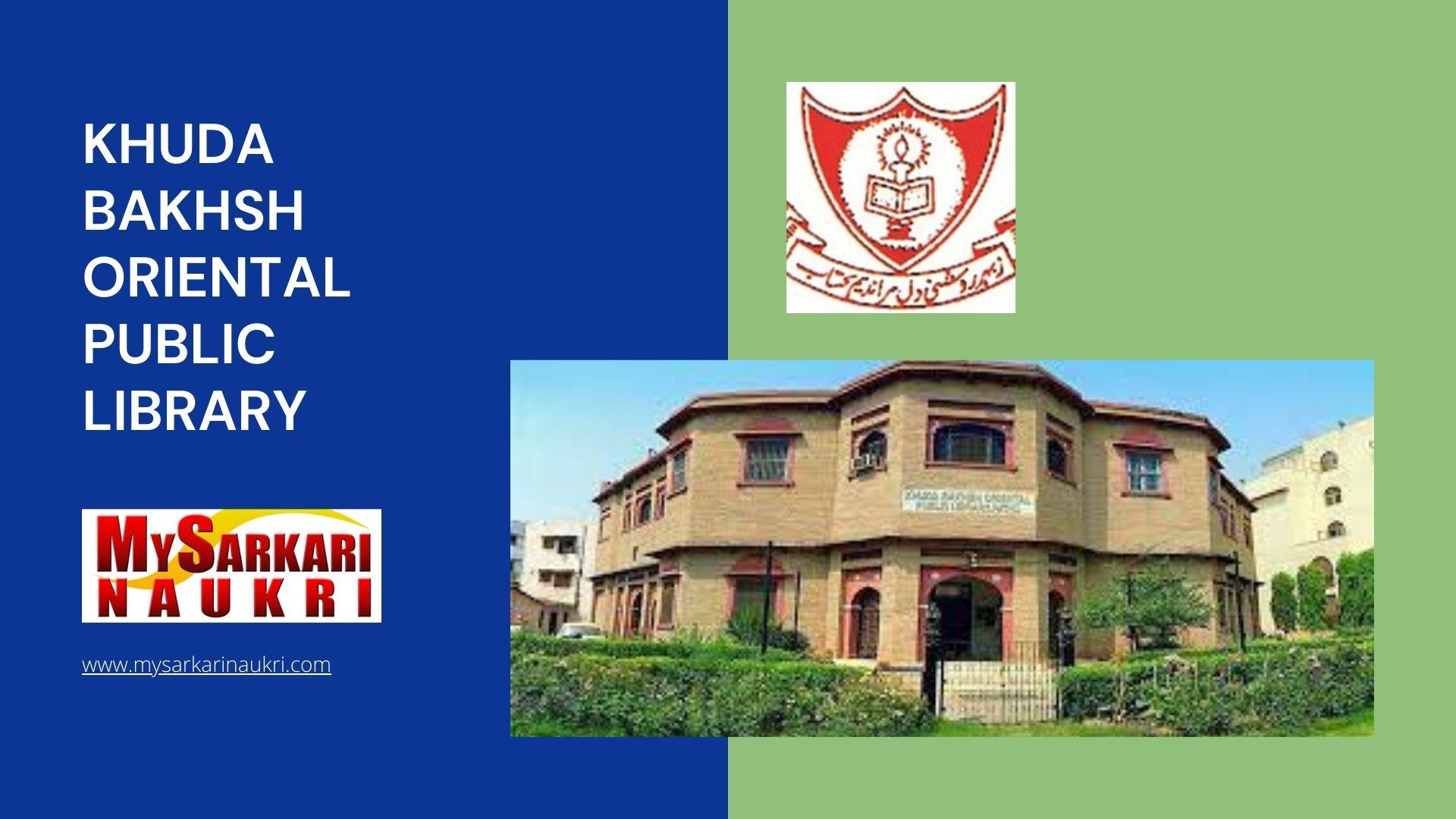 Khuda Bakhsh Oriental Public Library Recruitment
