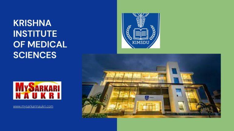 Krishna Institute of Medical Sciences Recruitment
