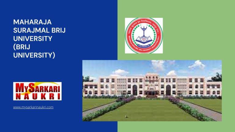 Maharaja Surajmal Brij University (Brij University) Recruitment