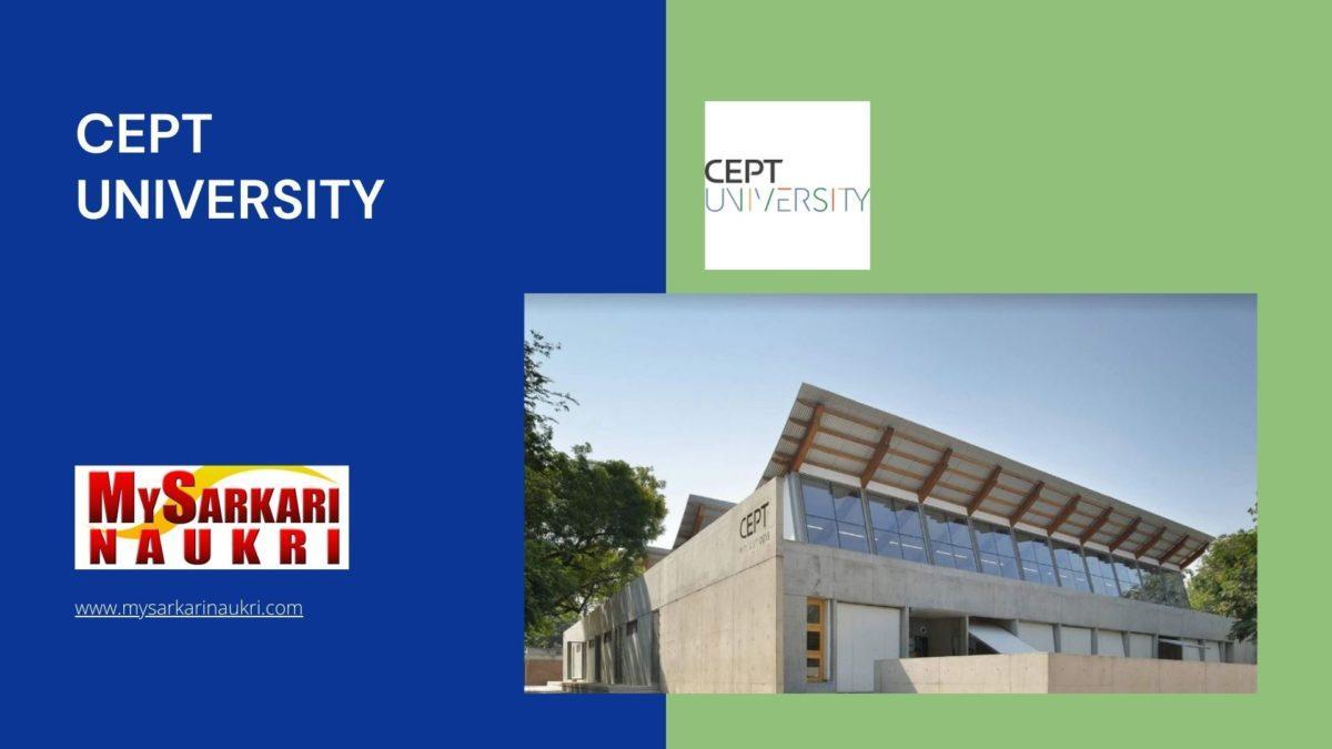 CEPT University Recruitment