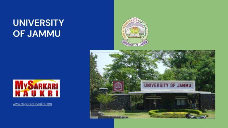 University of Jammu Recruitment