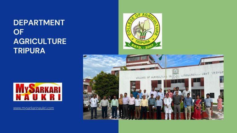 Department of Agriculture Tripura Recruitment