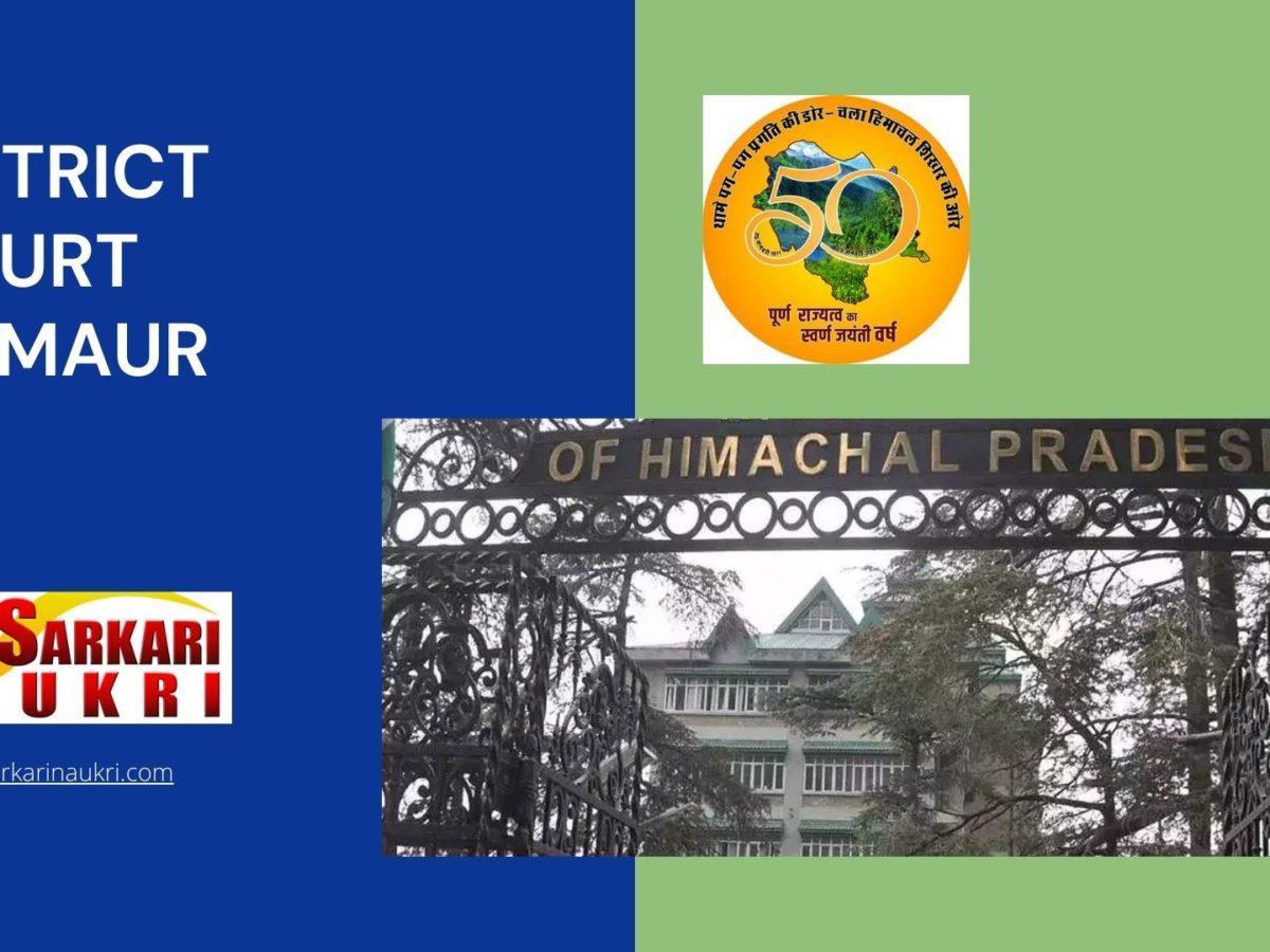 District Court Sirmaur Recruitment