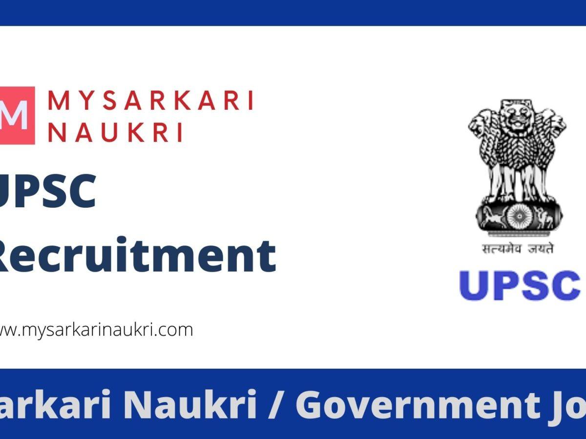 UPSC Recruitment 2023 Union Public Service Commission Jobs