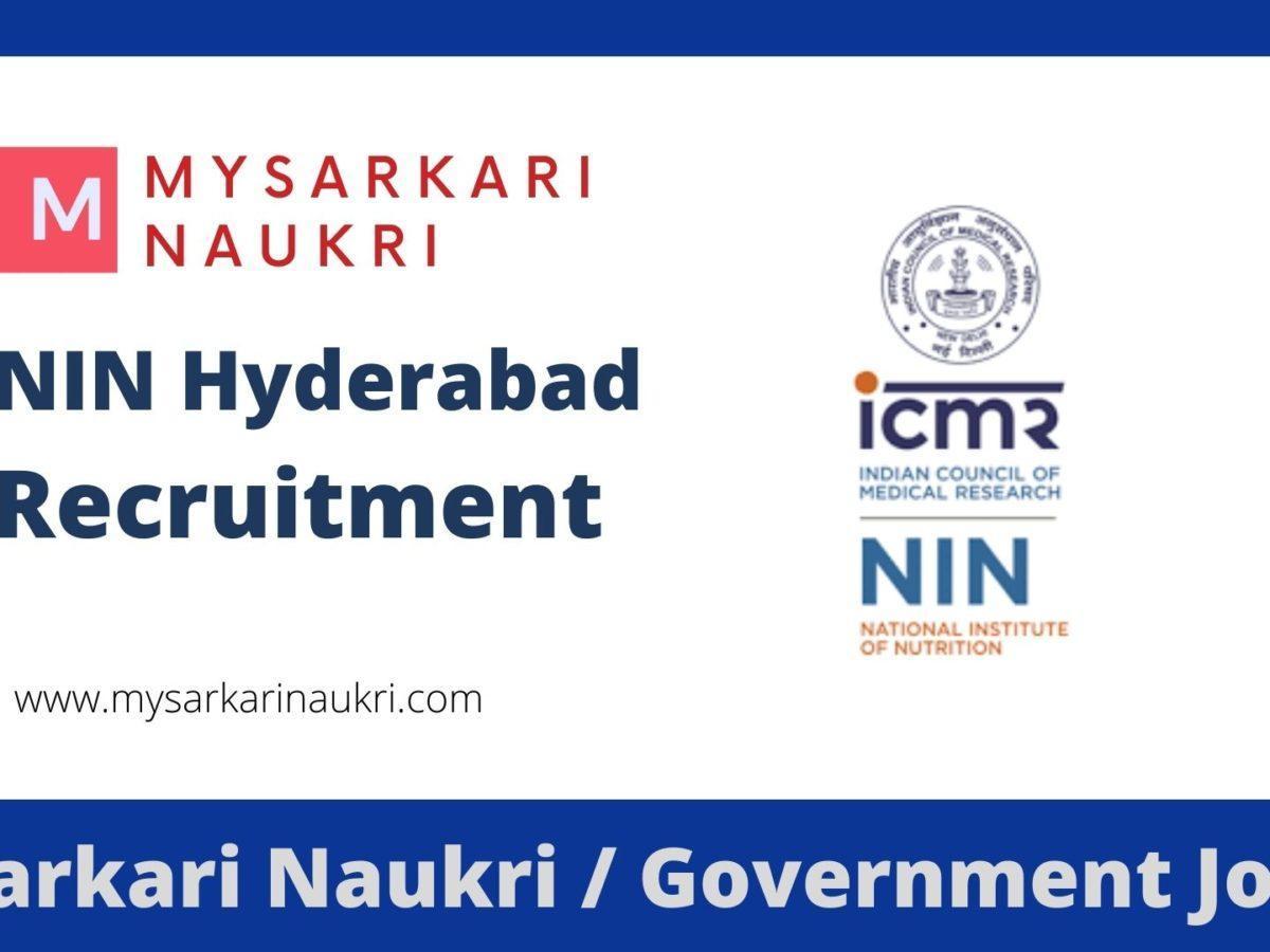 NIN Recruitment 2023 National Institute of Nutrition Jobs