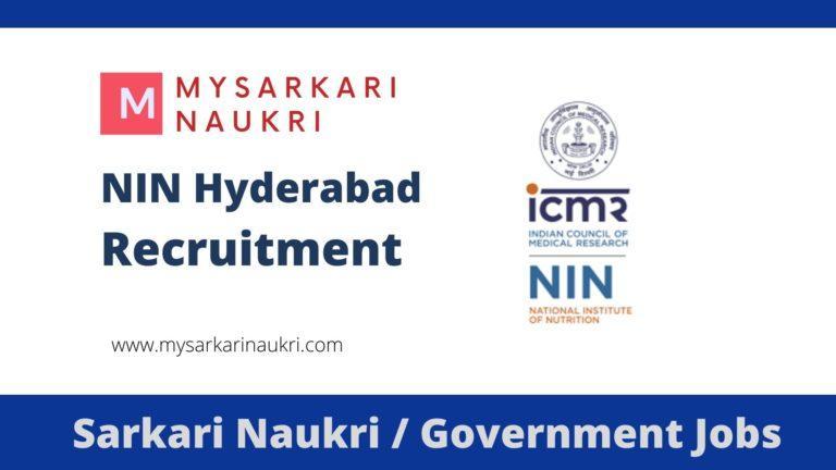 NIN Recruitment 2023 National Institute of Nutrition Jobs