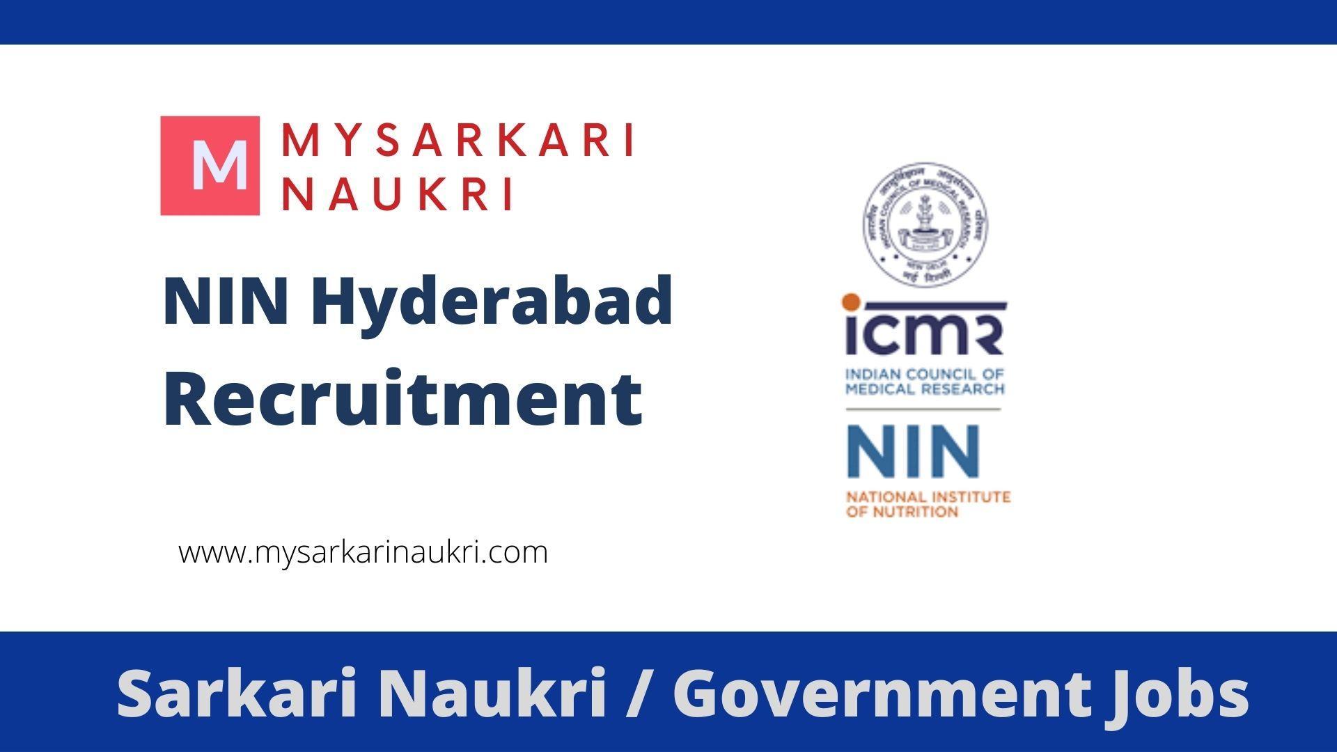 NIN Recruitment 2023 National Institute of Nutrition Jobs
