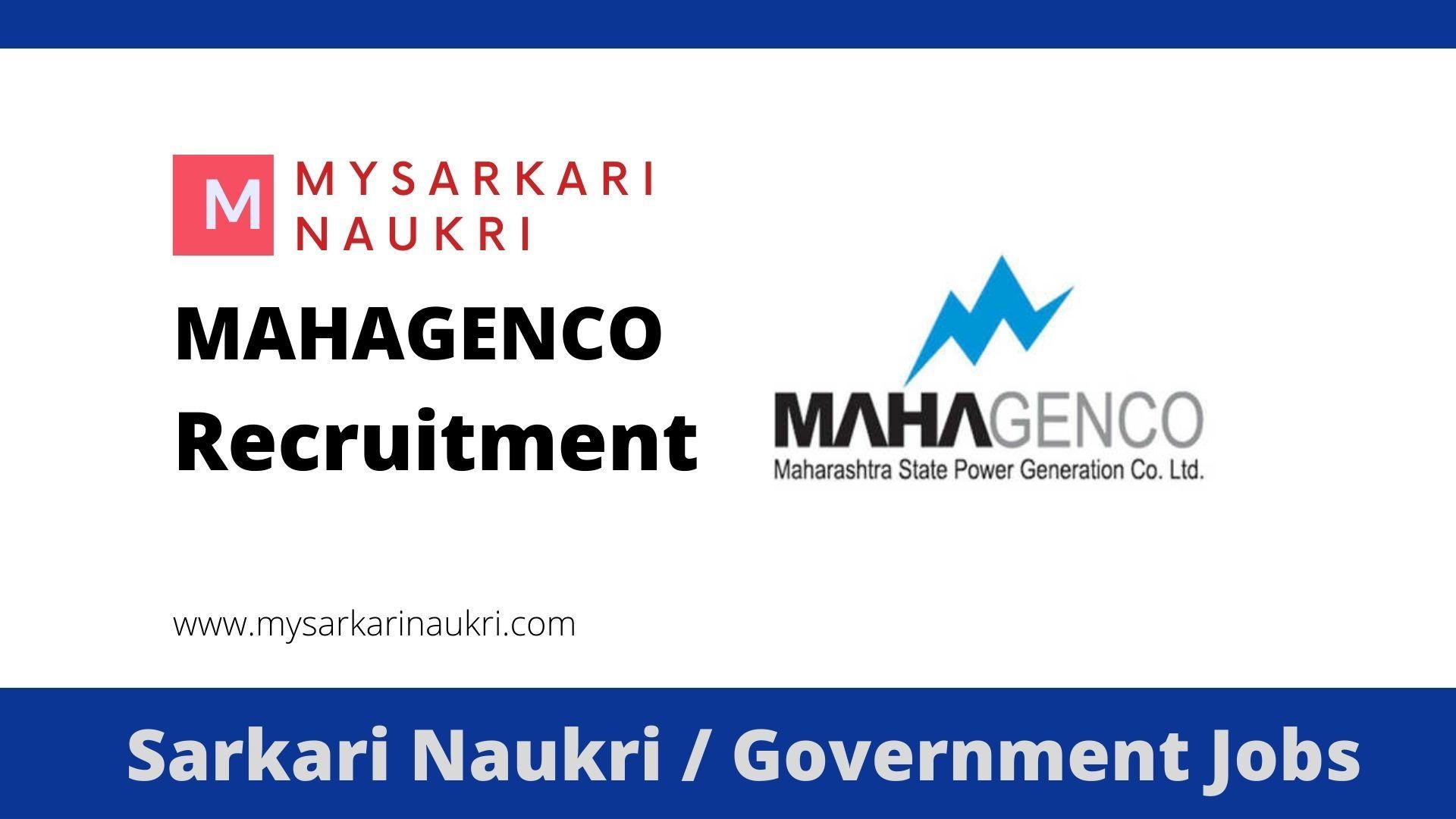 MAHAGENCO Recruitment for Various Vacancy MySarkariNaukri En