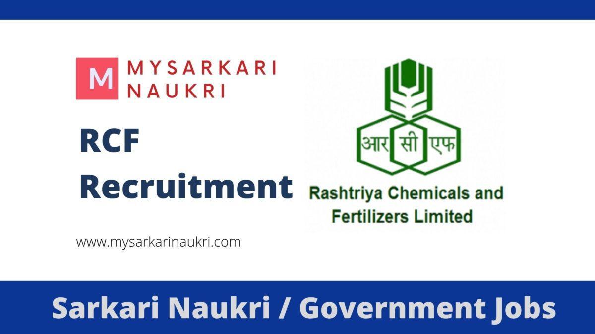 RCFL Recruitment 2023 Rashtriya Chemicals & Fertilizers Limited Jobs