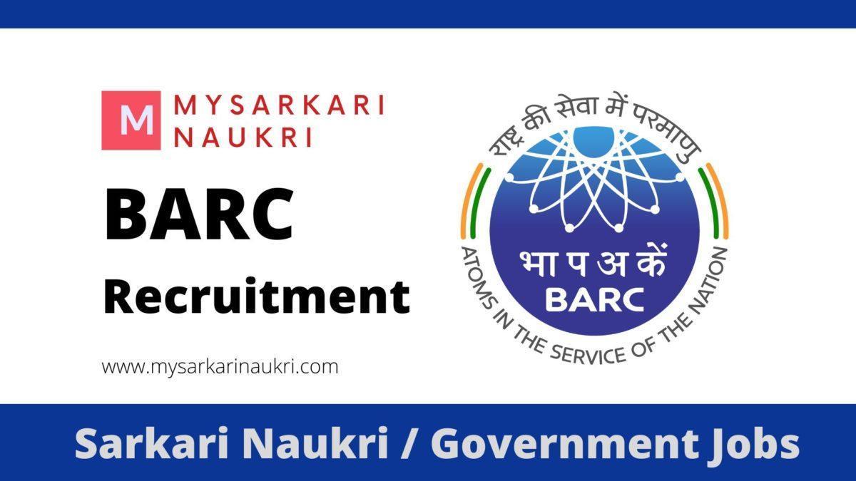 BARC Recruitment 2023 Bhabha Atomic Research Centre Jobs