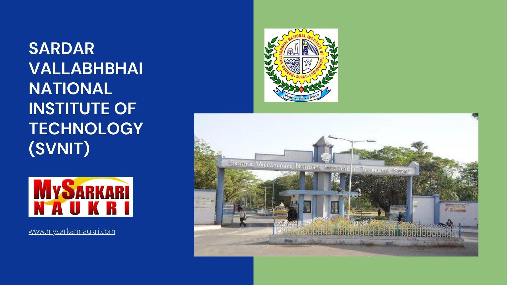 Sardar Vallabhbhai National Institute of Technology (SVNIT) Recruitment