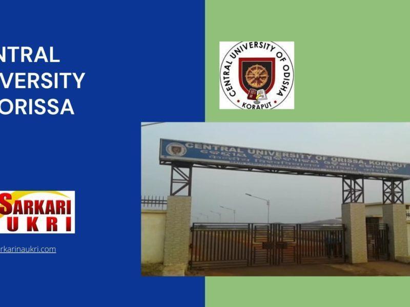 Central University of Orissa Recruitment