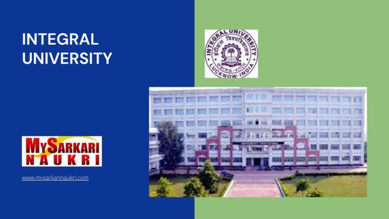 Integral University Recruitment
