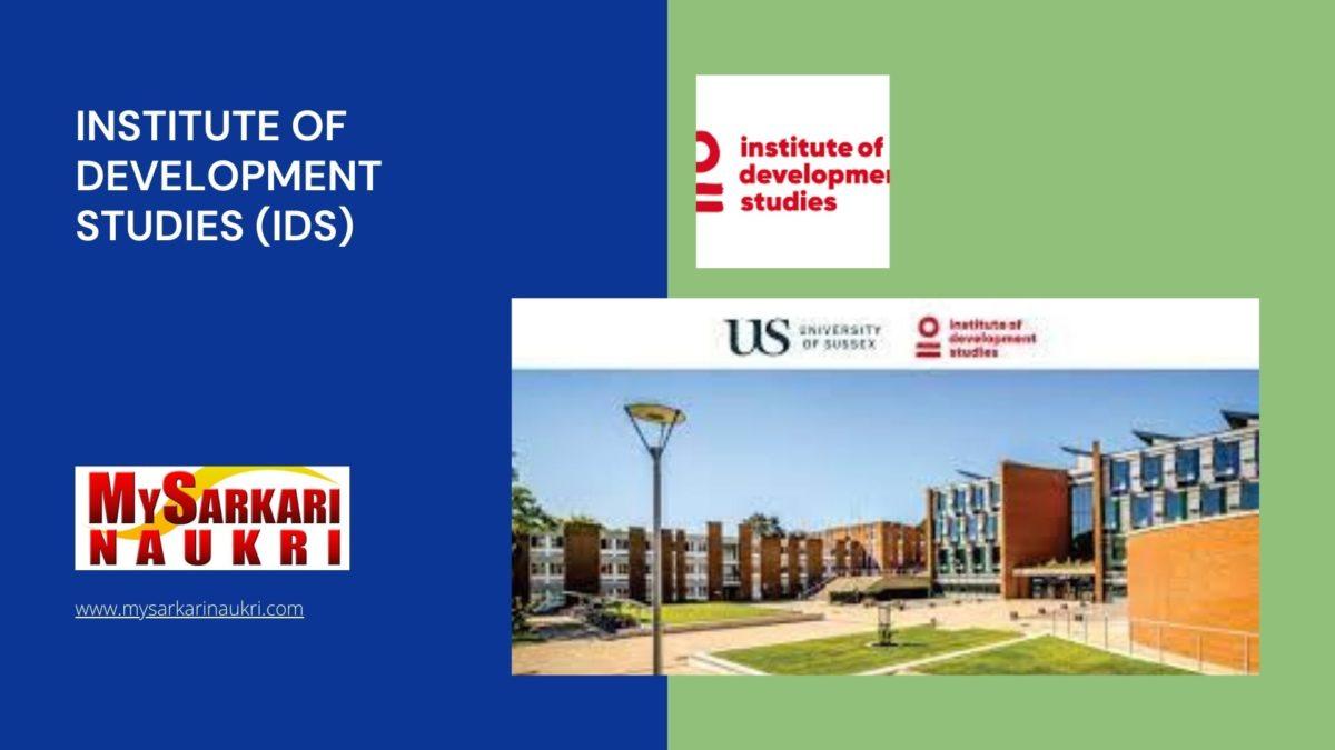 Institute of Development Studies (IDS) Recruitment