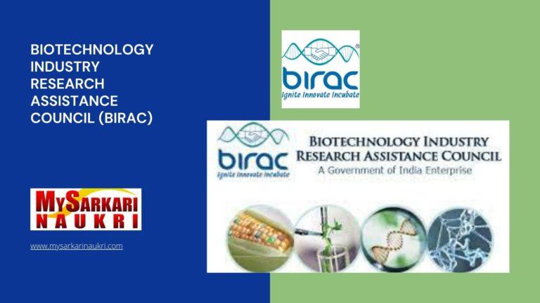Biotechnology Industry Research Assistance Council (BIRAC) Recruitment