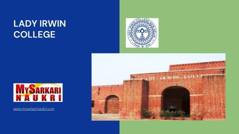 Lady Irwin College Recruitment