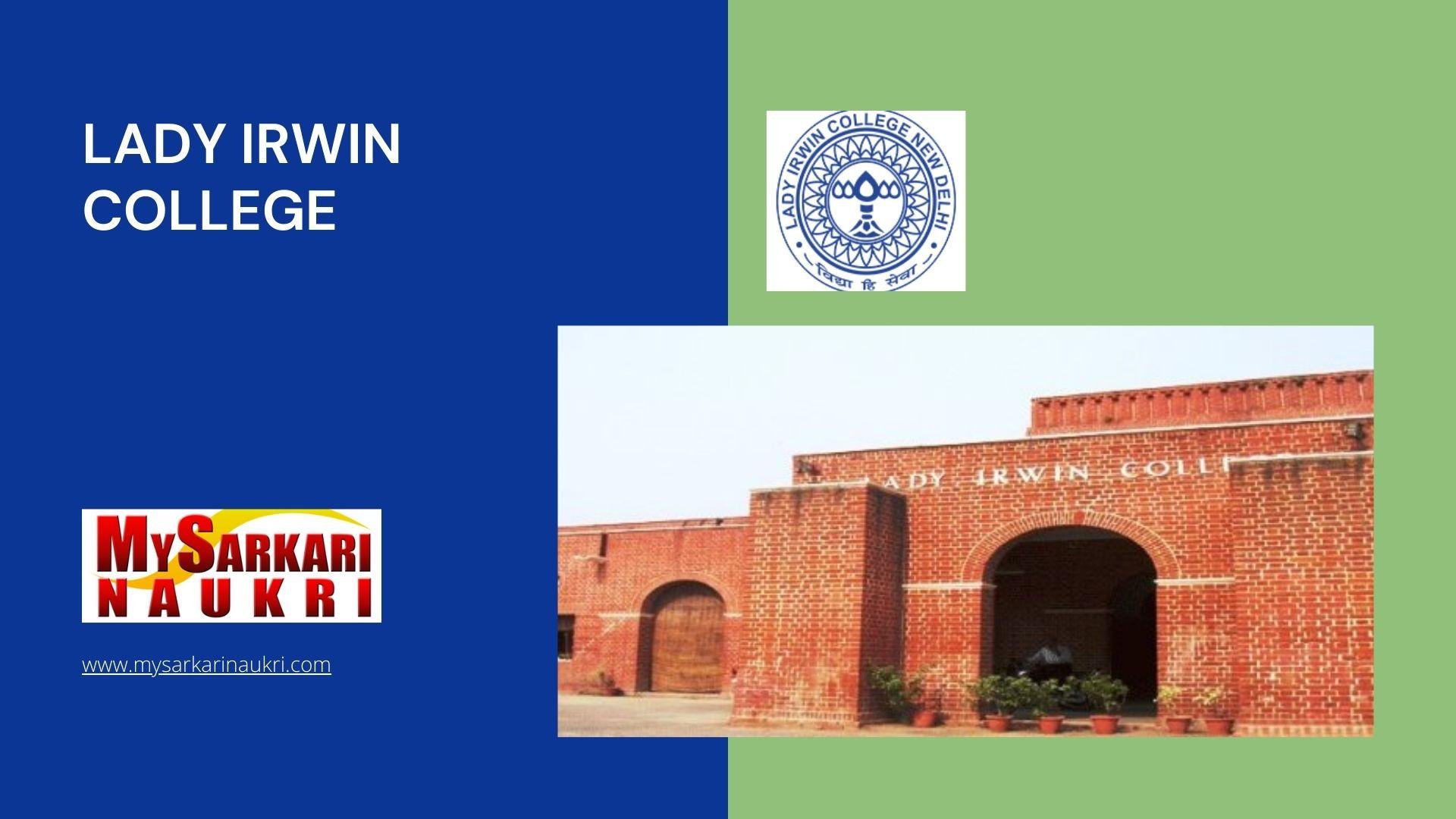 Lady Irwin College Recruitment