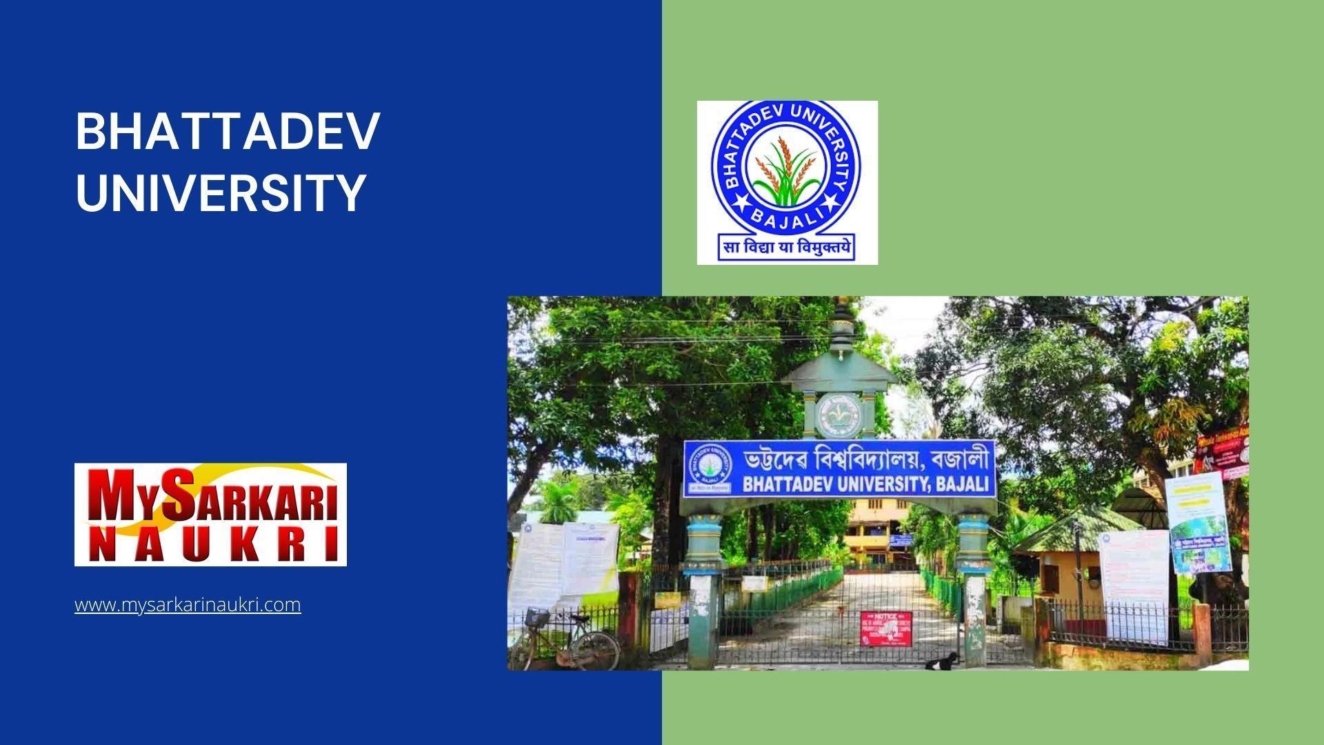 Bhattadev University Recruitment
