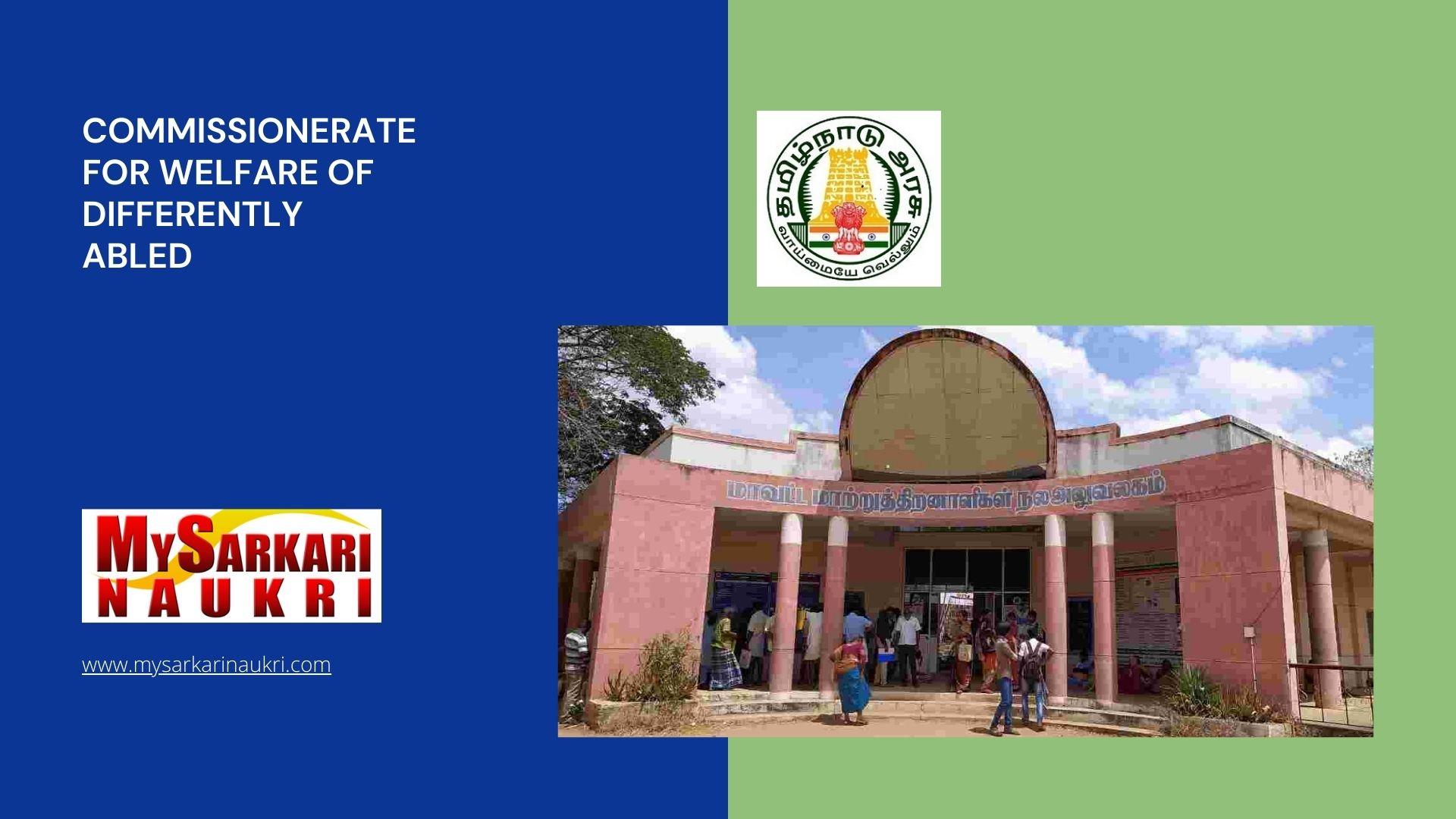 ommissionerate For Welfare Of Differently Abled Recruitment