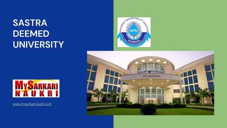 SASTRA Deemed University Recruitment