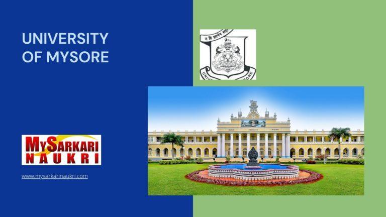 University of Mysore Recruitment