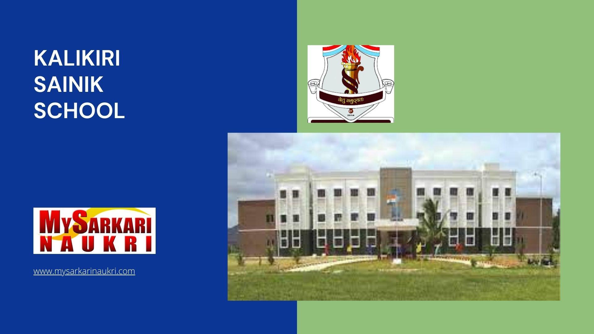 Kalikiri Sainik School Recruitment