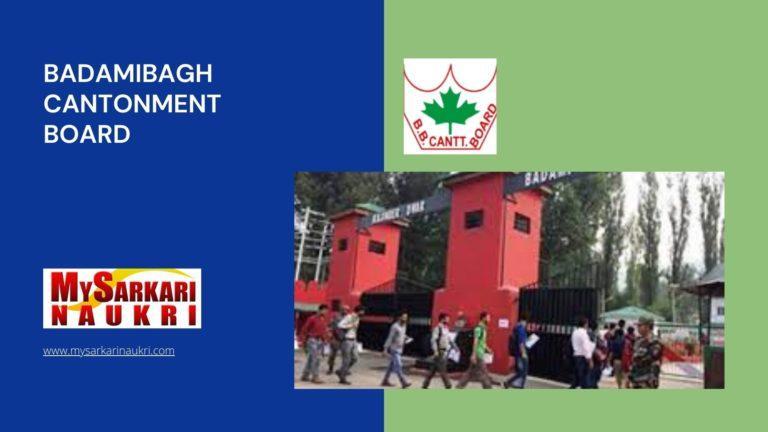Badamibagh Cantonment Board Recruitment