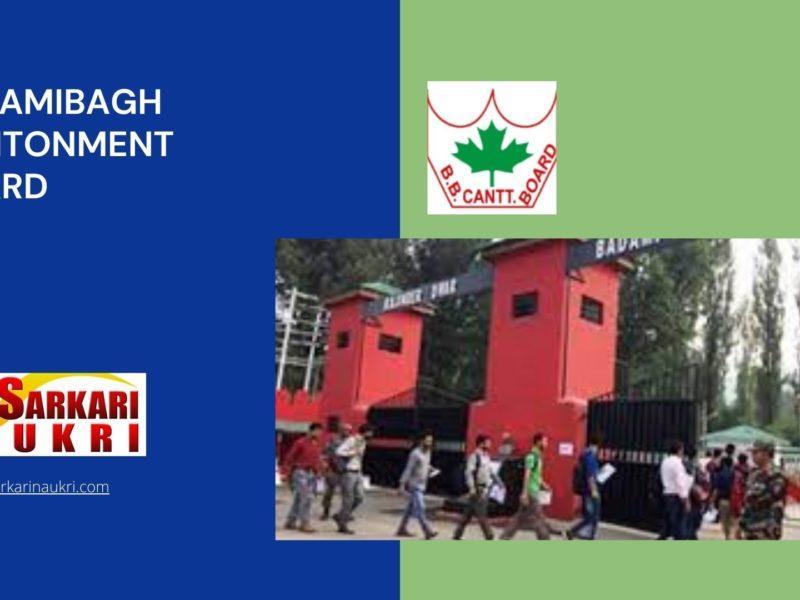 Badamibagh Cantonment Board Recruitment