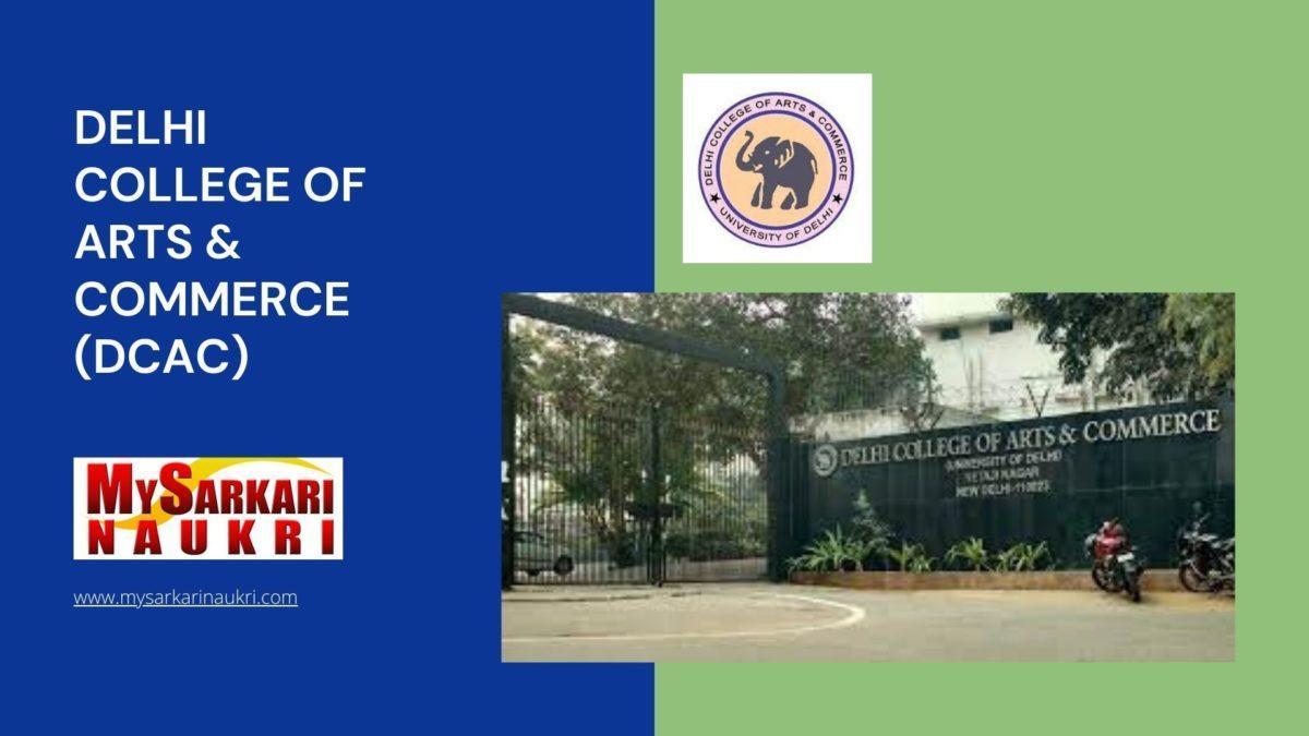 Delhi College of Arts & Commerce (DCAC) Recruitment