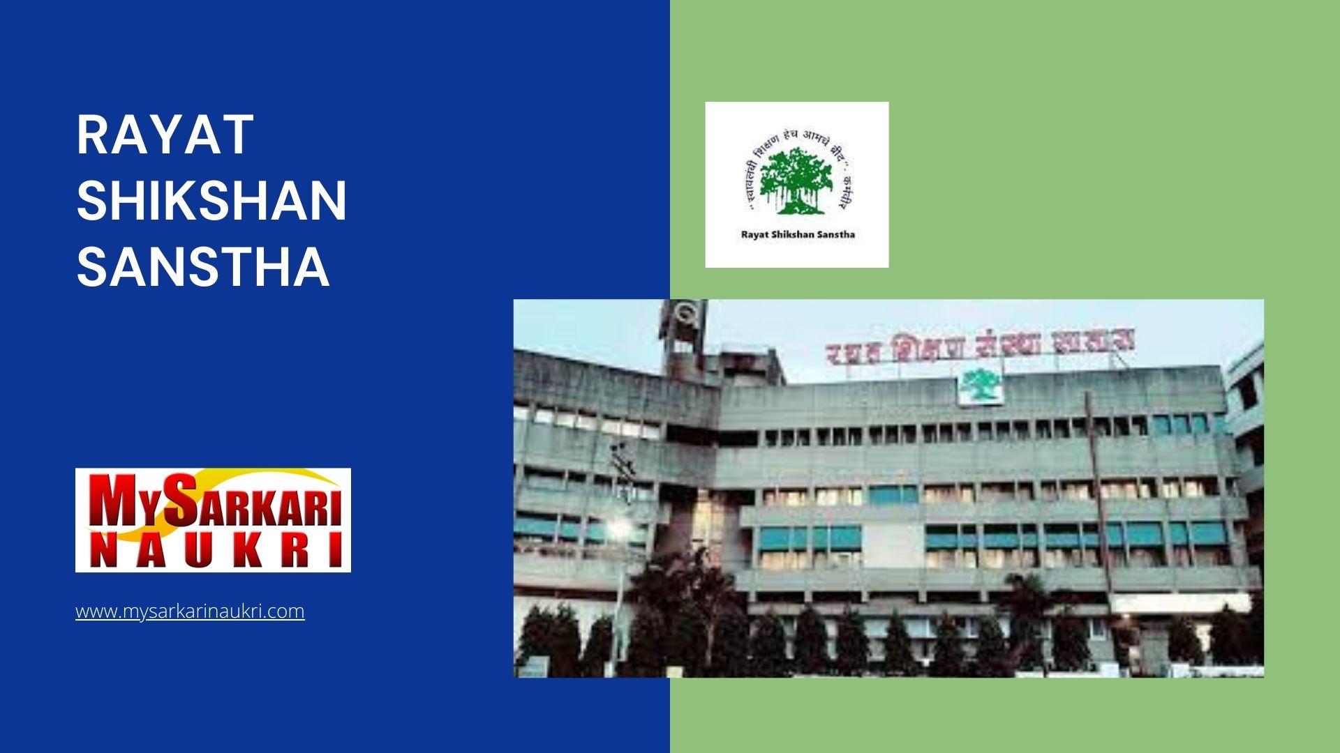 Rayat Shikshan Sanstha Recruitment