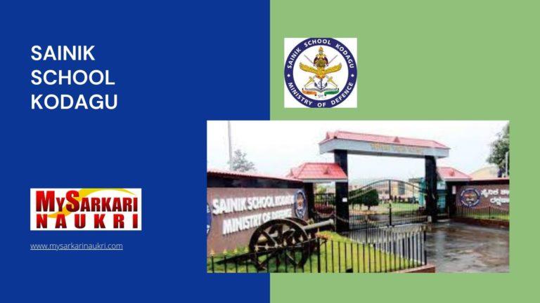 Sainik School Kodagu Recruitment