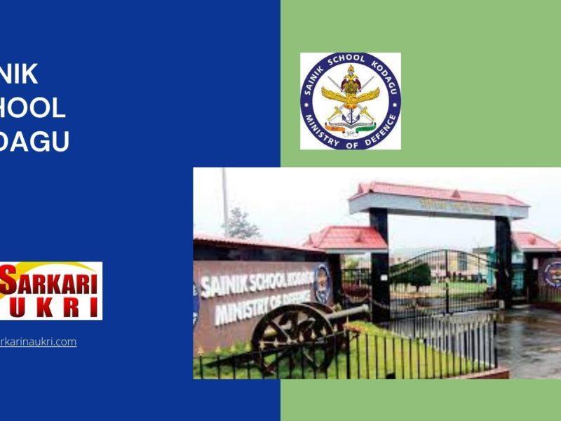 Sainik School Kodagu Recruitment