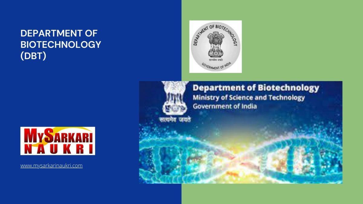 Department of Biotechnology (DBT) Recruitment