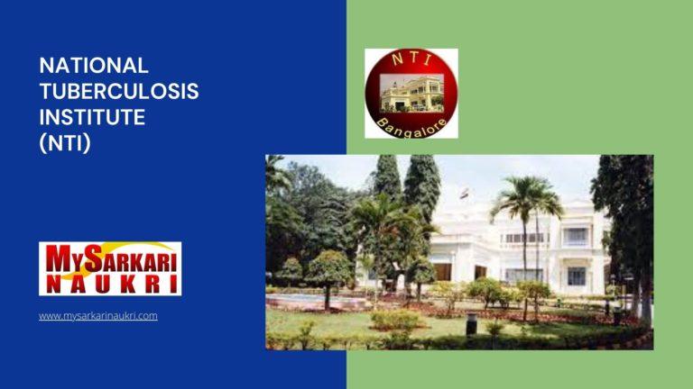 National Tuberculosis Institute (NTI) Recruitment