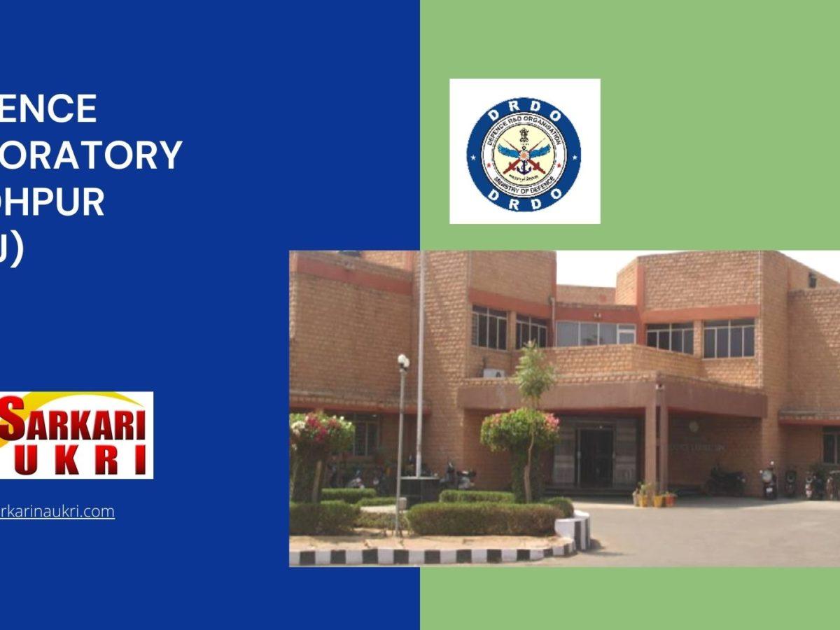 Defence Laboratory Jodhpur (DLJ) Recruitment