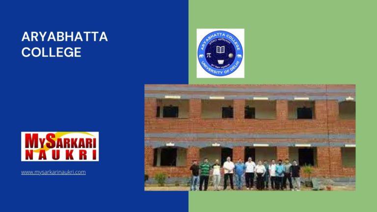 Aryabhatta College Recruitment