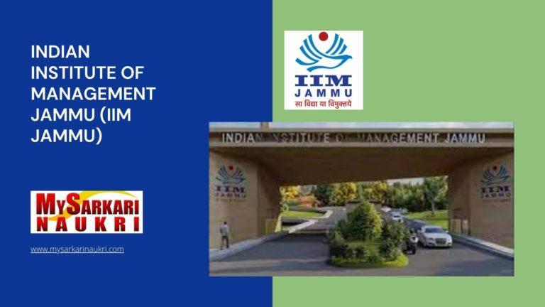 Indian Institute of Management Jammu (IIM Jammu) Recruitment