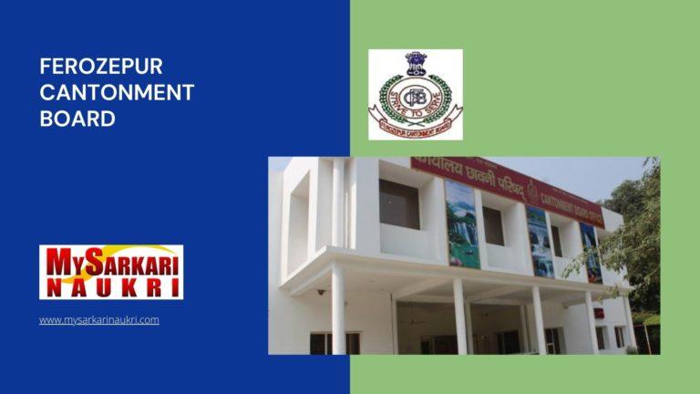 Ferozepur Cantonment Board Recruitment