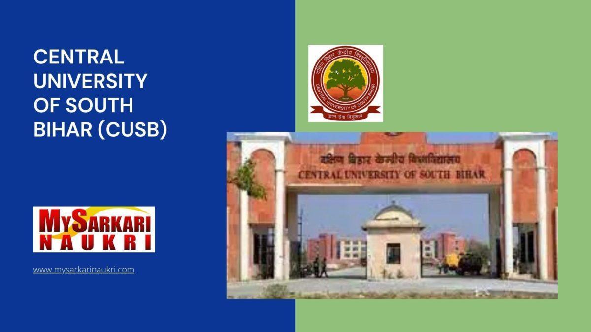 Central University of South Bihar (CUSB) Recruitment