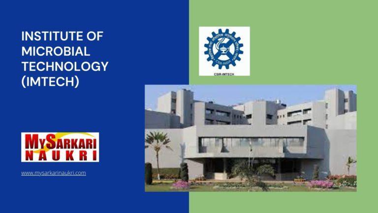 Institute Of Microbial Technology (IMTECH) Recruitment