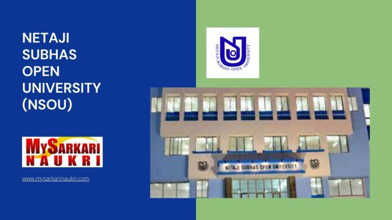 Netaji Subhas Open University (NSOU) Recruitment