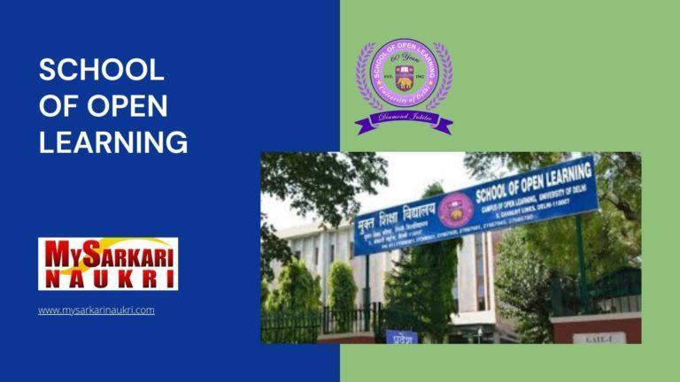 School Of Open Learning Recruitment