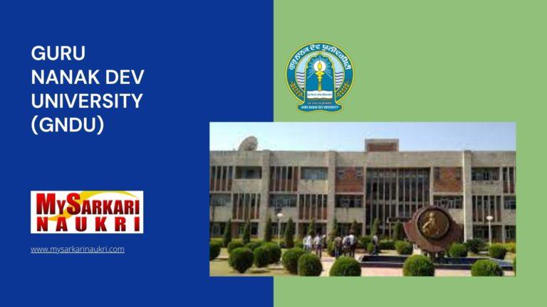 Guru Nanak Dev University (GNDU) Recruitment