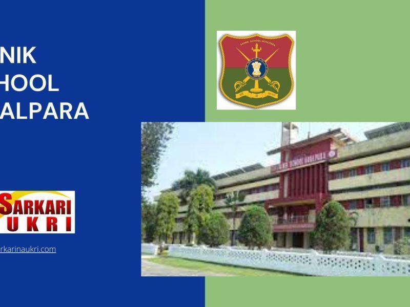 Sainik School Goalpara Recruitment