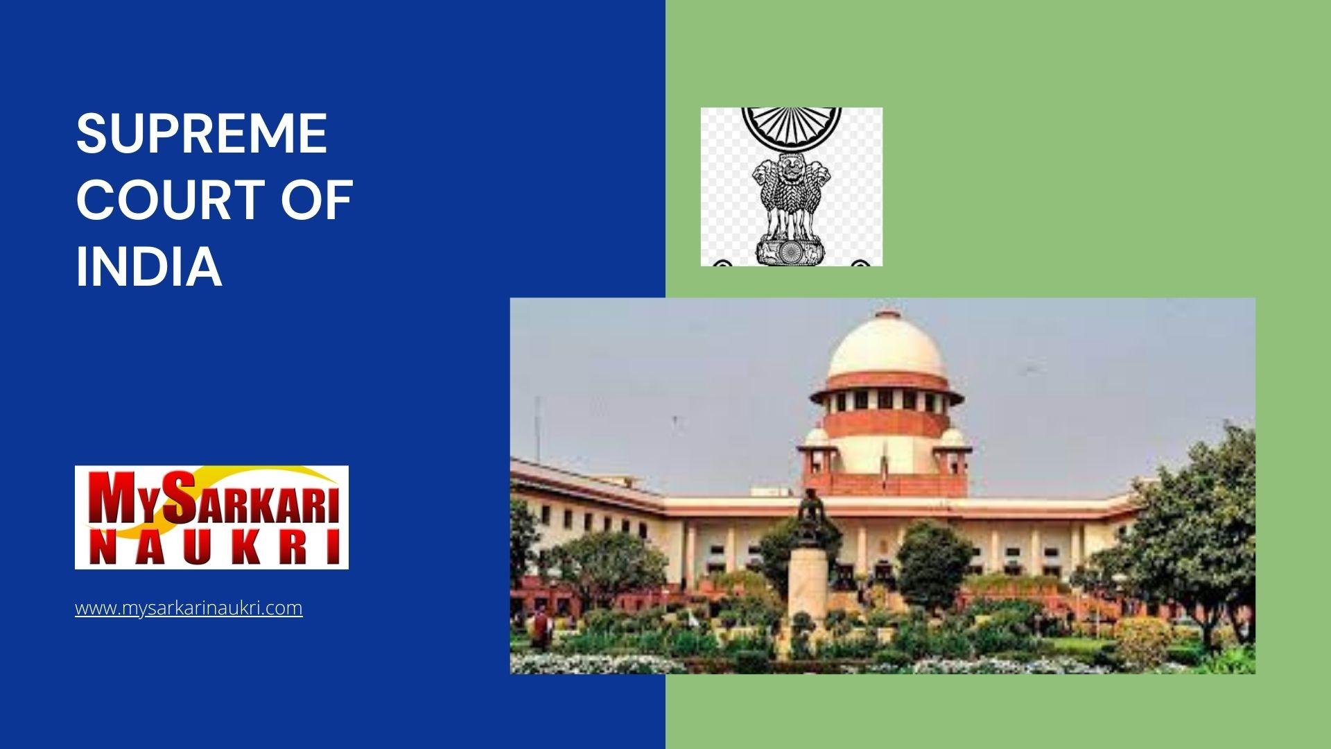 Supreme Court Of India Recruitment