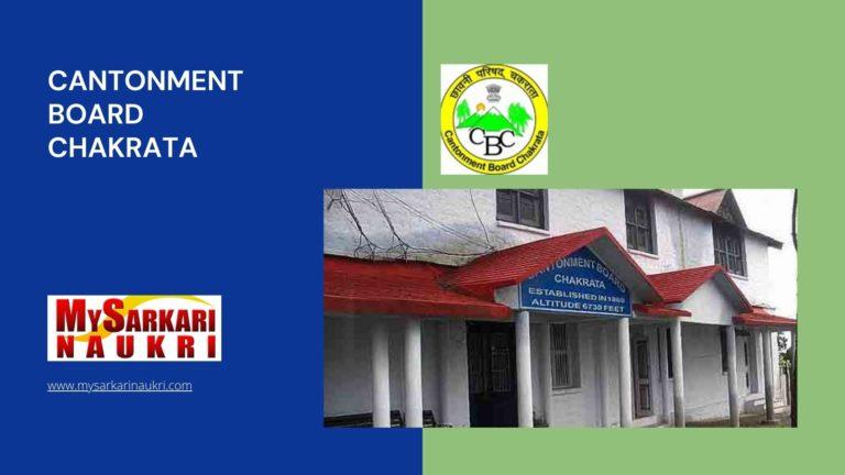 Cantonment Board Chakrata Recruitment