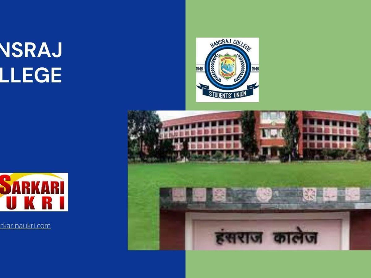 Hansraj College Recruitment